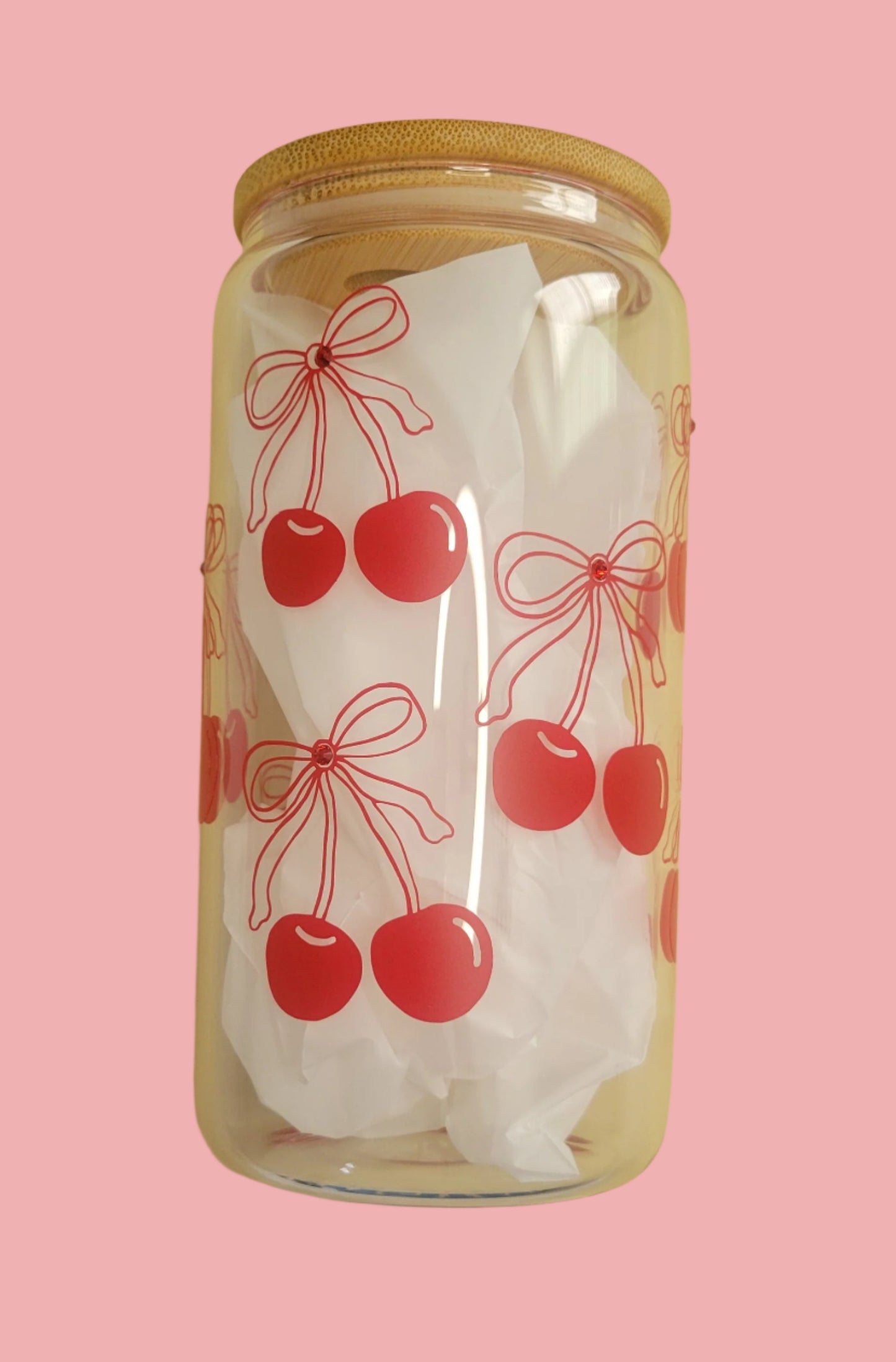 Cherry Bow Glass Cup