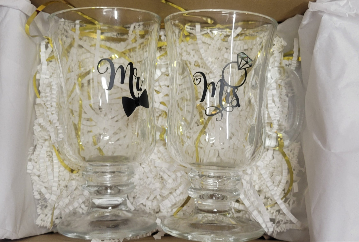 Mr. and Mrs. Glass Cup Gift Set